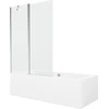 Vonia Mexen Cube su apdaila ir stiklo sienele, 170x80 cm + 120 cm, Baltas+Chrome/Transparent