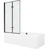 Vonia Mexen Cube su apdaila ir stiklo sienele, 170x80 cm + 100 cm (II), Baltas+Juodas frame