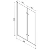 Vonia Mexen Cube su apdaila ir stiklo sienele, 170x80 cm + 80 cm (II), Baltas+Juodas frame