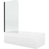 Vonia Mexen Cubik su apdaila ir stiklo sienele, 160x70 cm + 70 cm, baltas+I/swing/juodas
