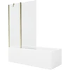 Vonia Mexen Cubik su apdaila ir stiklo sienele, 170x70 cm + 120 cm, Baltas+Gold/Transparent