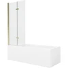Vonia Mexen Cubik su apdaila ir stiklo sienele, 170x70 cm + 80 cm (II), Baltas+Gold/Transparent