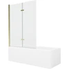 Vonia Mexen Cubik su apdaila ir stiklo sienele, 160x70 cm + 120 cm (II), Baltas+Gold/Transparent