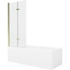 Vonia Mexen Cubik su apdaila ir stiklo sienele, 150x70 cm + 80 cm (II), Baltas+Gold/Transparent