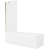 Vonia Mexen Cubik su apdaila ir stiklo sienele, 170x70 cm + 70 cm, Baltas+Gold/Transparent