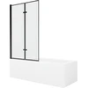 Vonia Mexen Cubik su apdaila ir stiklo sienele, 170x70 cm + 100 cm (II), Baltas+Juodas frame