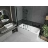 Vonia Mexen Cubik su apdaila ir stiklo sienele, 150x70 cm + 120 cm (II), Baltas+Juodas/Transparent