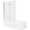 Vonia Mexen Cubik su apdaila ir stiklo sienele, 170x70 cm + 120 cm (II), Baltas+Gold/Transparent
