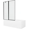 Vonia Mexen Cubik su apdaila ir stiklo sienele, 170x70 cm + 120 cm, Baltas+Juodas frame