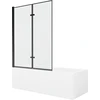 Vonia Mexen Cubik su apdaila ir stiklo sienele, 170x70 cm + 120 cm (II), Baltas+Juodas frame