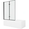 Vonia Mexen Cubik su apdaila ir stiklo sienele, 150x70 cm + 120 cm (II), Baltas+Juodas frame