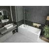 Vonia Mexen Cubik su apdaila ir stiklo sienele, 160x70 cm + 120 cm (II), Baltas+Gold/Transparent