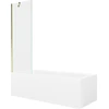 Vonia Mexen Cubik su apdaila ir stiklo sienele, 160x70 cm + 60 cm, Baltas+Gold/Transparent