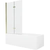 Vonia Mexen Cubik su apdaila ir stiklo sienele, 150x70 cm + 100 cm (II), Baltas+Gold/Transparent