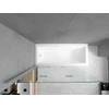 Vonia Mexen Cubik su apdaila ir stiklo sienele, 150x70 cm + 120 cm, baltas+III/fold/chrome