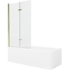 Vonia Mexen Cubik su apdaila ir stiklo sienele, 170x70 cm + 100 cm (II), Baltas+Gold/Transparent