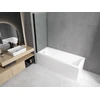 Vonia Mexen Cubik su apdaila ir stiklo sienele, 150x70 cm + 70 cm, baltas+I/swing/juodas