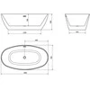Vonia Mexen Eris, 180 x 95 cm, Baltas+Chrome