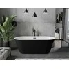 Vonia Mexen Flavia su sifonu, 170 x 75 cm, Baltas/Juodas+Juodas