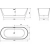 Vonia Mexen Flavia su sifonu, 170 x 75 cm, Baltas+Chrome