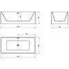 Vonia Mexen Nita, 170 x 80 cm, Baltas/Juodas+Chrome