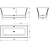 Vonia Mexen Tonia, 170 x 75 cm, Baltas+Chrome