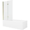 Vonia Mexen Vega su apdaila ir stiklo sienele, 180x80 cm + 100 cm (II), Baltas+Gold/Transparent