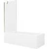 Vonia Mexen Vega su apdaila ir stiklo sienele, 150x70 cm + 80 cm, Baltas+Gold/Transparent
