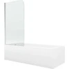 Vonia Mexen Vega su apdaila ir stiklo sienele, 150x70 cm + 80 cm, baltas+I/swing/chrome
