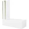 Vonia Mexen Vega su apdaila ir stiklo sienele, 150x70 cm + 80 cm, Baltas+Gold/Transparent