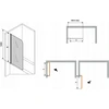 Vonia Mexen Vega su apdaila ir stiklo sienele, 180x80 cm + 70 cm, baltas+I/swing/juodas
