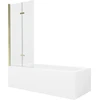 Vonia Mexen Vega su apdaila ir stiklo sienele, 150x70 cm + 80 cm (II), Baltas+Gold/Transparent