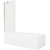 Vonia Mexen Vega su apdaila ir stiklo sienele, 160x70 cm + 70 cm, Baltas+Gold/Transparent
