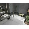 Vonia Mexen Vega su apdaila ir stiklo sienele, 170x70 cm + 120 cm, Baltas+Gold/Transparent