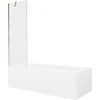 Vonia Mexen Vega su apdaila ir stiklo sienele, 170x70 cm + 60 cm, Baltas+Gold/Transparent