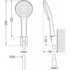 Vonios dušo komplektas su maišytuvu Mexen Sabre R-74, Chrome