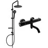 Vonios-dušo sistema su termostatiniu maišytuvu Mexen Carl Kai 2, Juodas