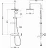 Vonios-dušo sistema su termostatu Mexen KX40, Chrome