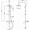 Vonios-dušo sistema su termostatu Mexen KX05, Chrome/Baltas