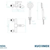 Vonios maišytuvas su dušo komplektu Kuchinox NOIA, BNK_211D, Brushed steel