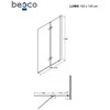 Vonios stiklo sienelė Besco Lumix Gold, 100 x 145 cm