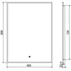 Vonios veidrodis Mexen Erma Juodas su LED apšvietimu ir šildymo kilimėliu, 60 x 80 cm