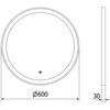 Vonios veidrodis Mexen Esso Gold su LED apšvietimu ir apsauga nuo rasojimo, 60 cm