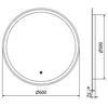 Vonios veidrodis Mexen Gobi su LED apšvietimu ir šildymo kilimėliu, 60 cm