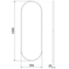 Vonios veidrodis Mexen Loft Oval, 100 x 35 cm, Juodas
