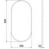 Vonios veidrodis Mexen Loft Oval, 80 x 40 cm, Juodas