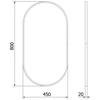 Vonios veidrodis Mexen Loft Oval, 80 x 45 cm, Juodas