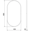 Vonios veidrodis Mexen Loft Oval, 80 x 45 cm, Gold