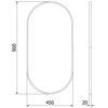 Vonios veidrodis Mexen Loft Oval, 90 x 45 cm, Gold