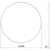 Vonios veidrodis Mexen Loft Round, 100 cm, Juodas